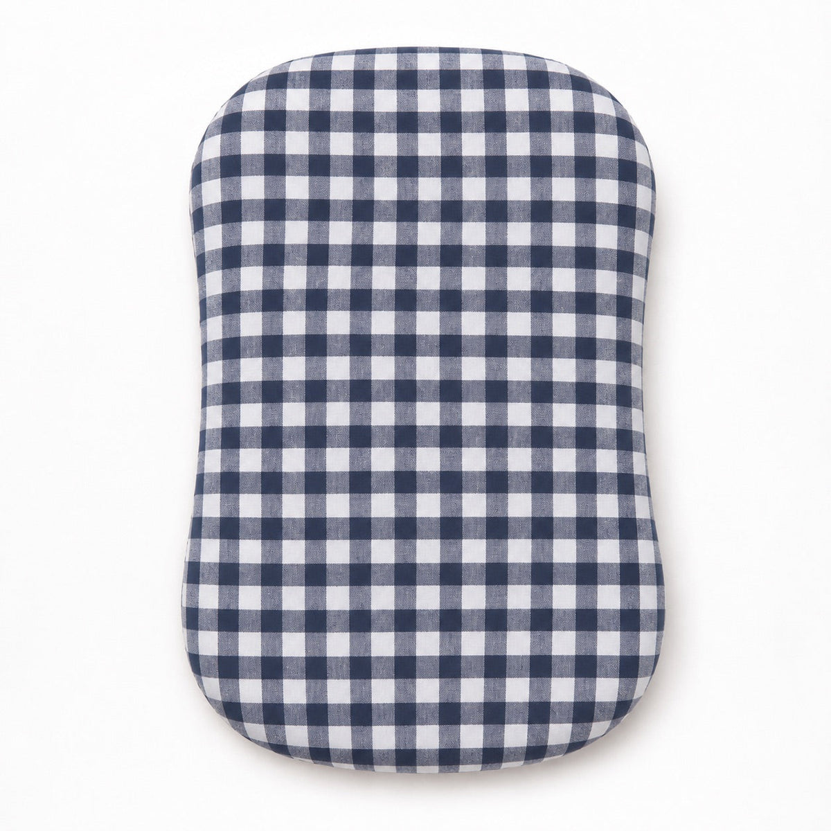 Navy Blue Gingham Ruffle Baby Lounger Cover