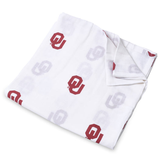University of Oklahoma Muslin Swaddle Blanket - OU Sooners Baby Swaddle 47x47